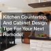 kitchen countertop and cabinet
